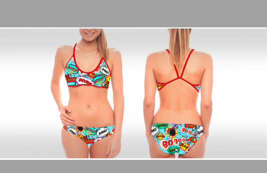 Maillot deux pièces Pop art